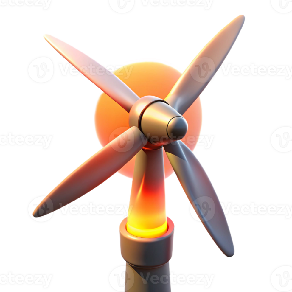 serene creative A Wind Turbine Harnessing Wind Power Its 4K png