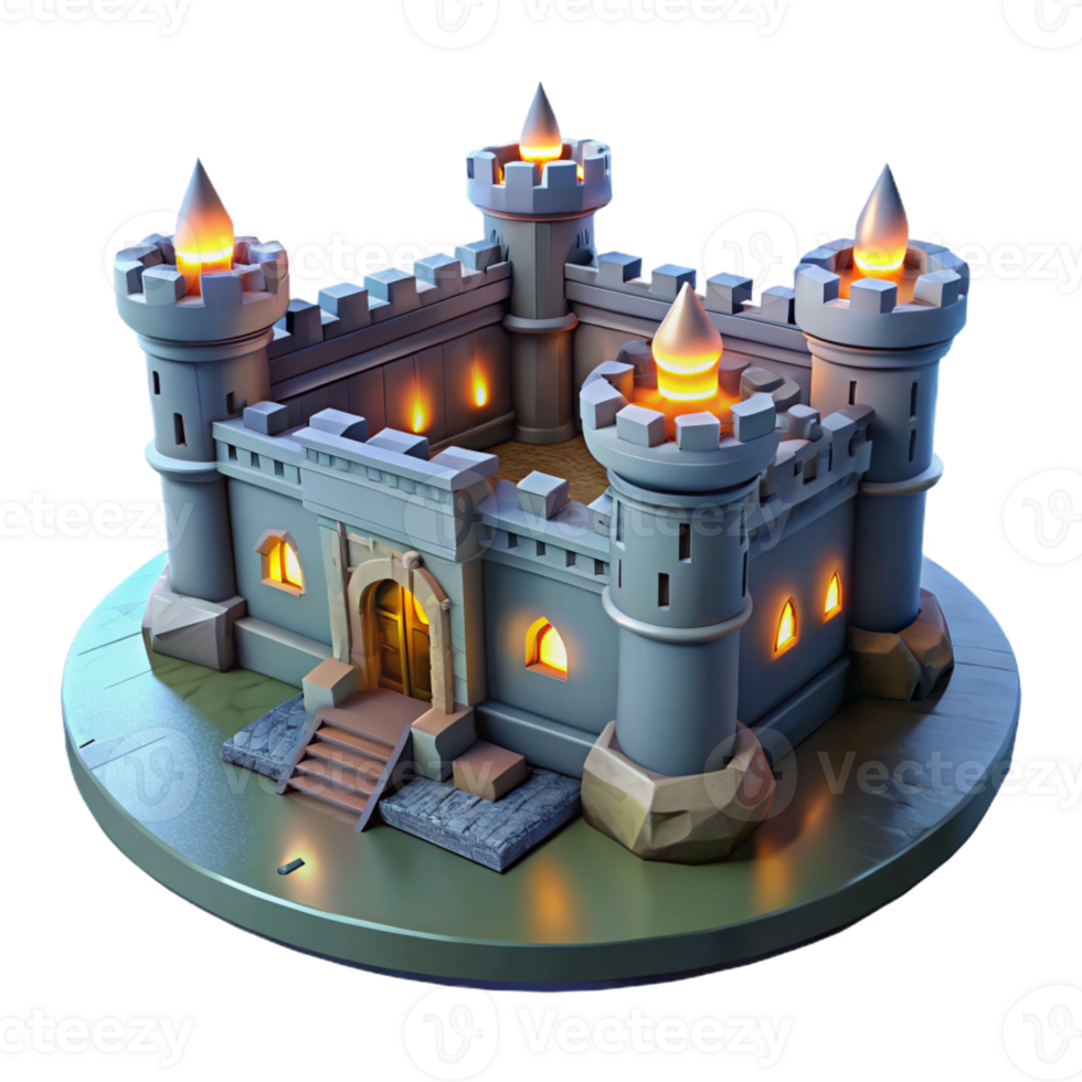 extraordinary modern A Medieval Fortress with Towering Walls detailed png