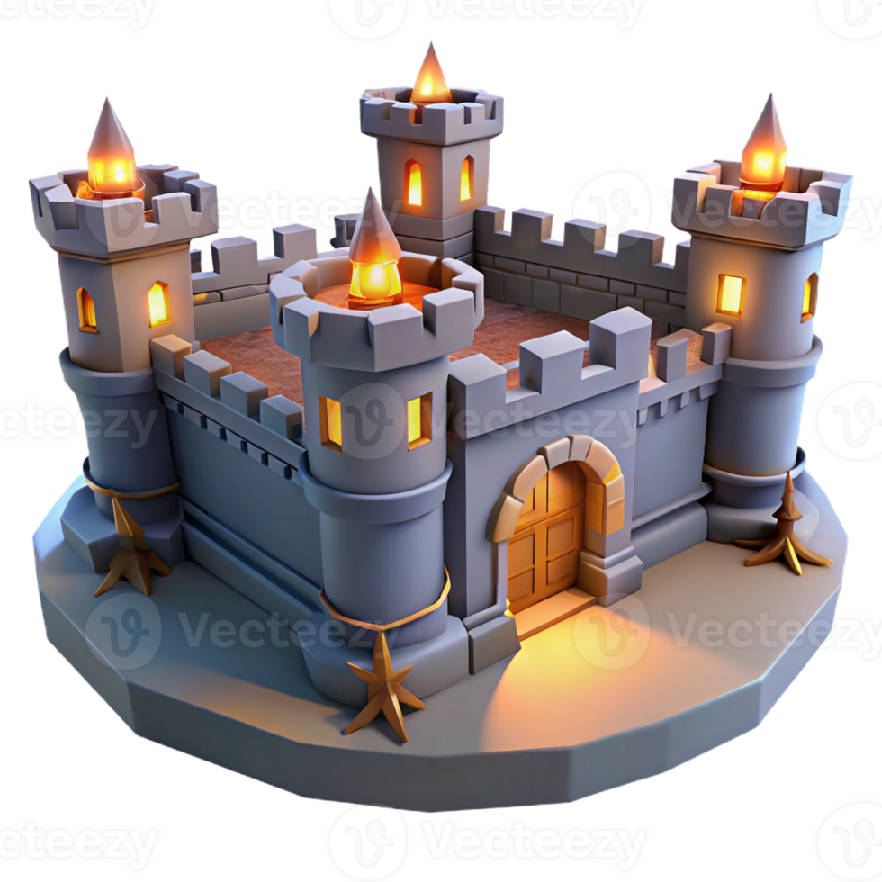 magnificent minimalist A Medieval Fortress with Towering Walls premium png