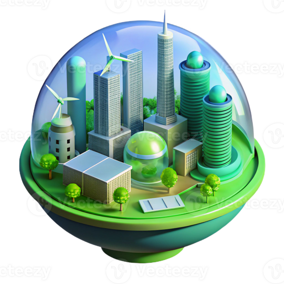 wonderful modern A Futuristic City Powered by Clean detailed png