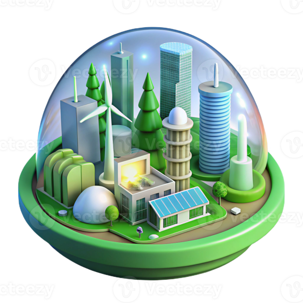 serene vintage A Futuristic City Powered by Clean original png