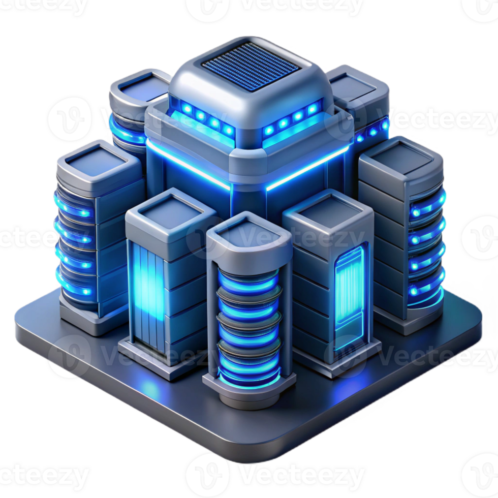 serene contemporary A Futuristic Data Center Filled with professional png