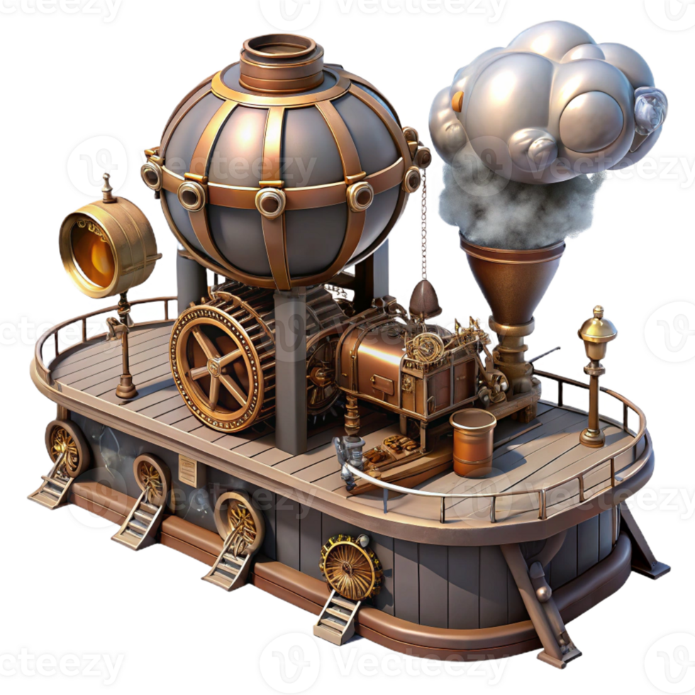 magnificent contemporary A Steampunk Airship Dock with Intricate authentic png