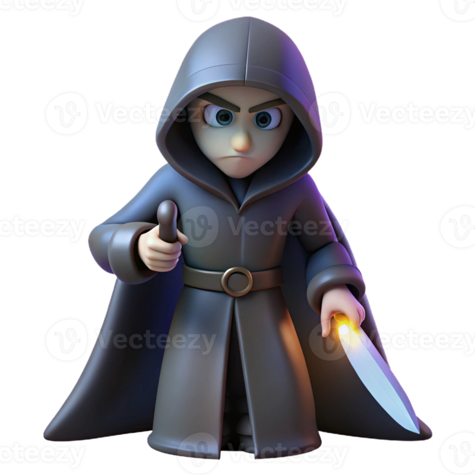 dramatic classic A Cunning Rogue with a Hooded Cloak and a high quality png