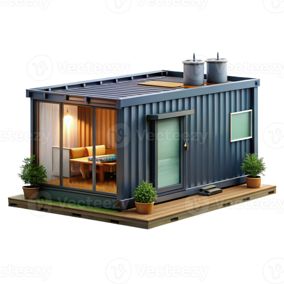 extraordinary creative A Shipping Container House with a Modern 4K png