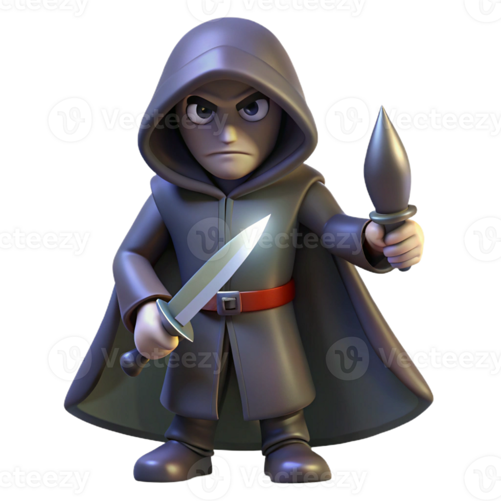 wonderful modern A Cunning Rogue with a Hooded Cloak and a premium png