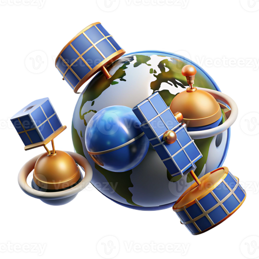 vibrant contemporary A Group of Interconnected Satellites high resolution png