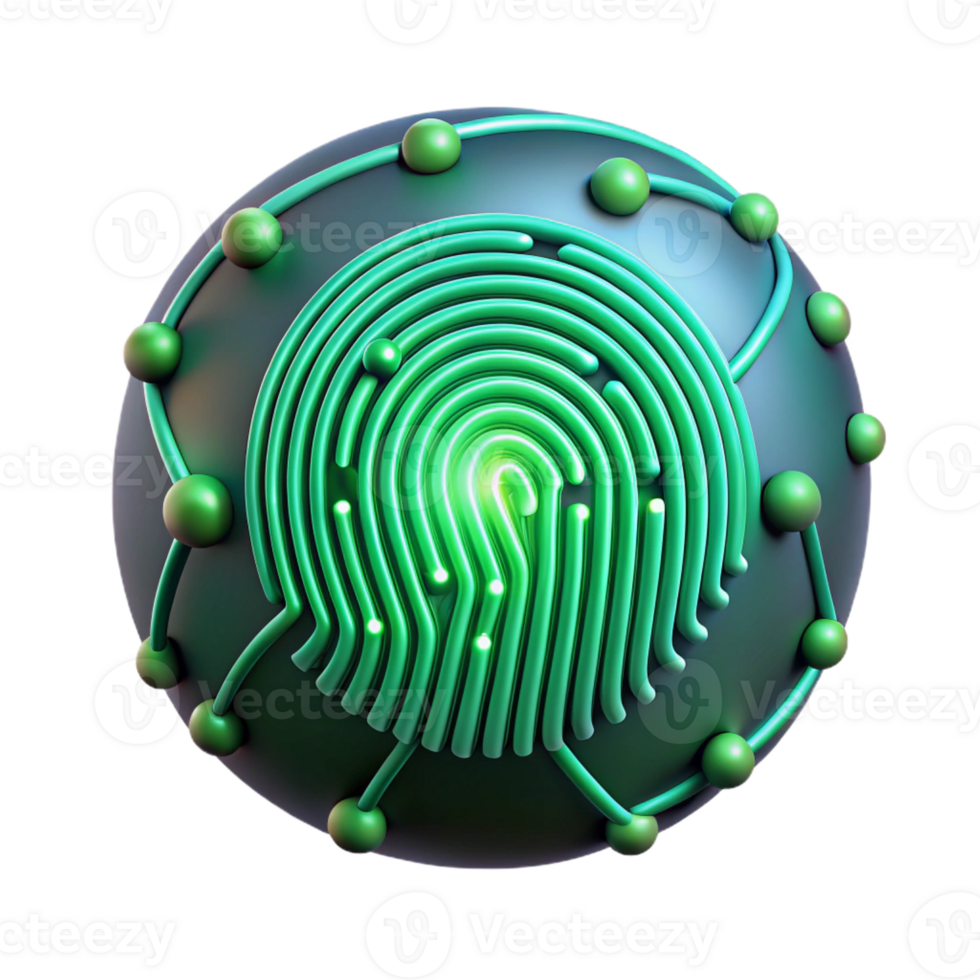 beautiful classic A Digital Fingerprint Glowing with Data authentic png