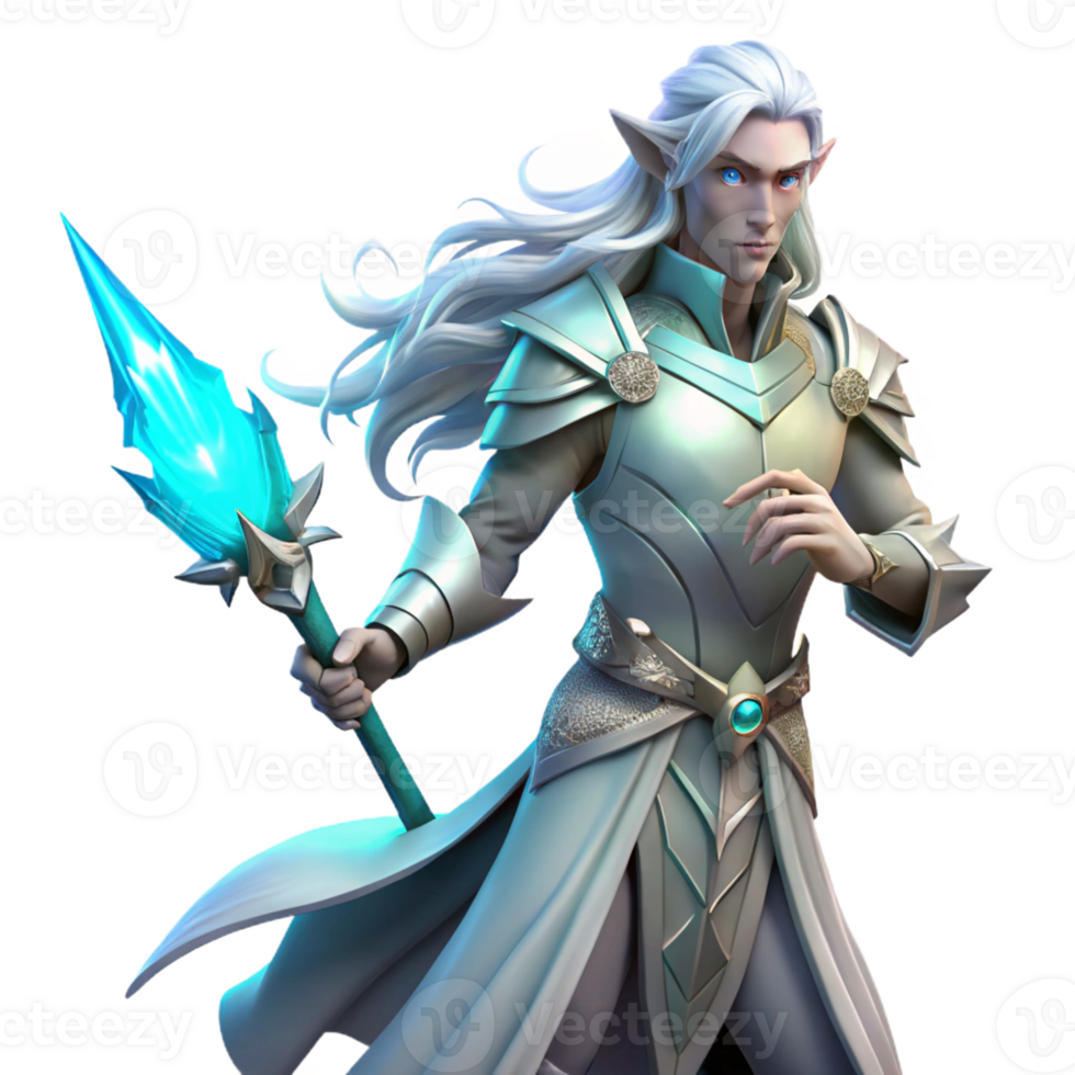 magnificent rustic A Lone Ethereal Warrior with Flowing detailed png