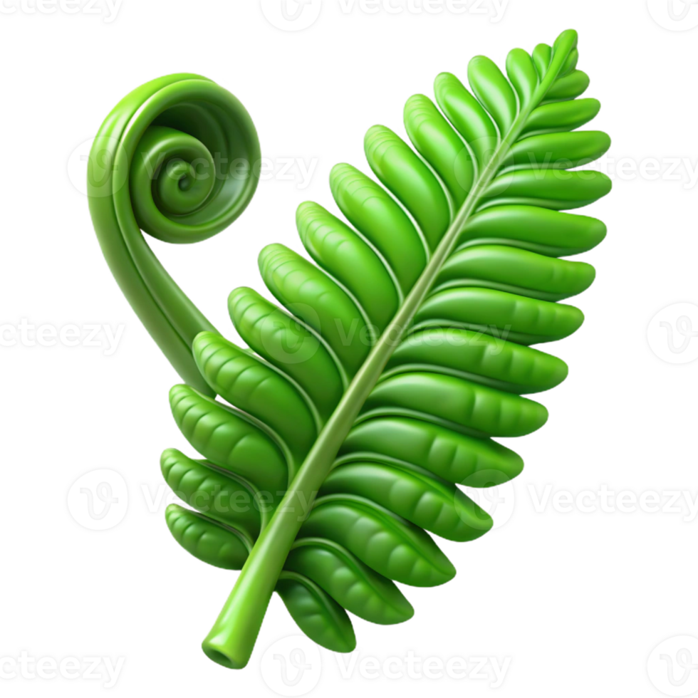 elegant creative A Lush Green Fern Unfurling Soft high resolution png