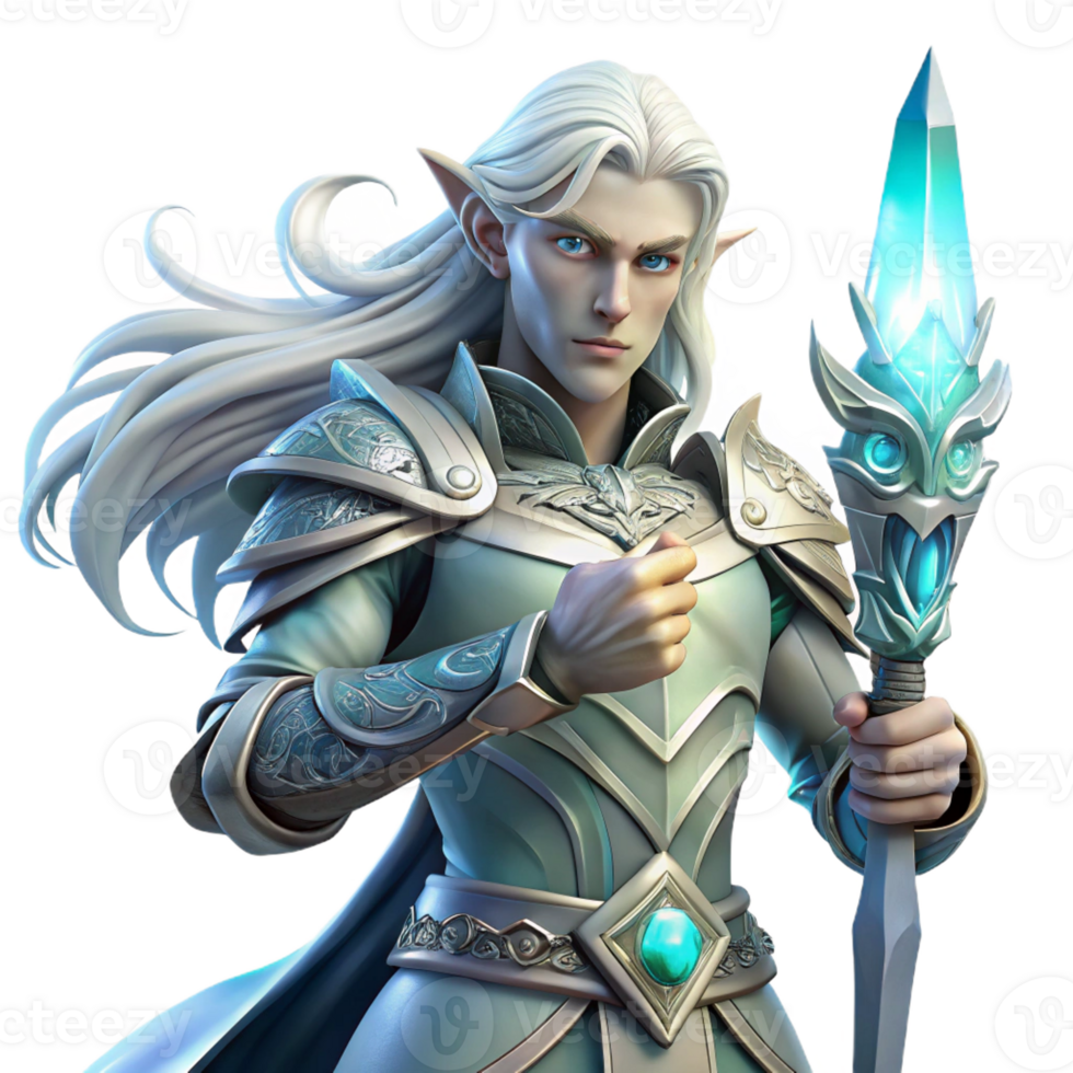 wonderful traditional A Lone Ethereal Warrior with Flowing professional png