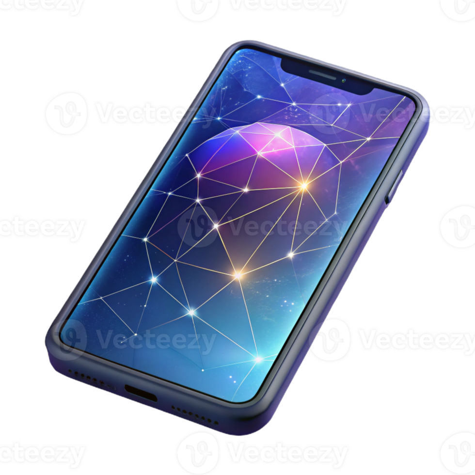 impressive creative A Cracked Smartphone Screen Displaying a high resolution png