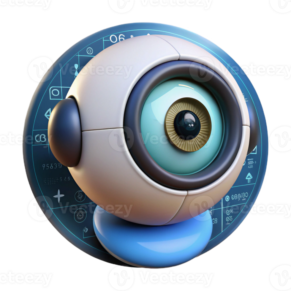 wonderful classic A Robotic Eye Gazing Intently at a 4K png