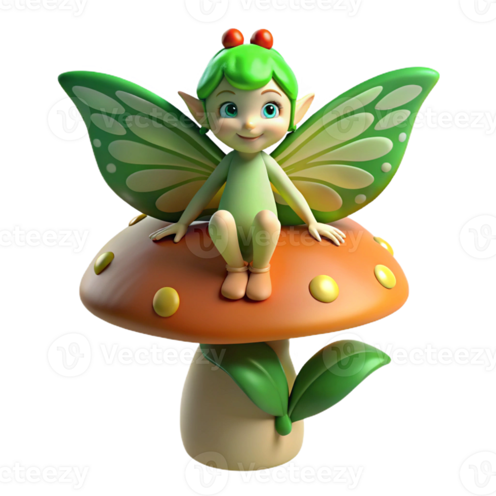 beautiful classic A Mischievous Forest Sprite with Vibrant detailed png
