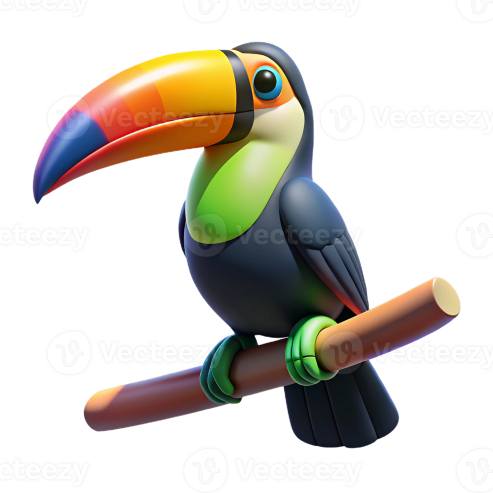 beautiful abstract A Toucan Perched on a Branch in a premium png