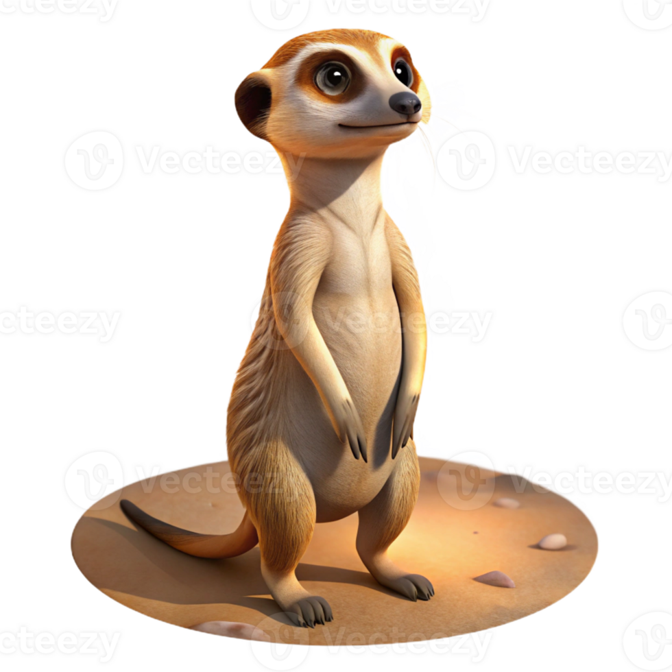 magnificent modern A Curious Meerkat Standing on Its Hind original png