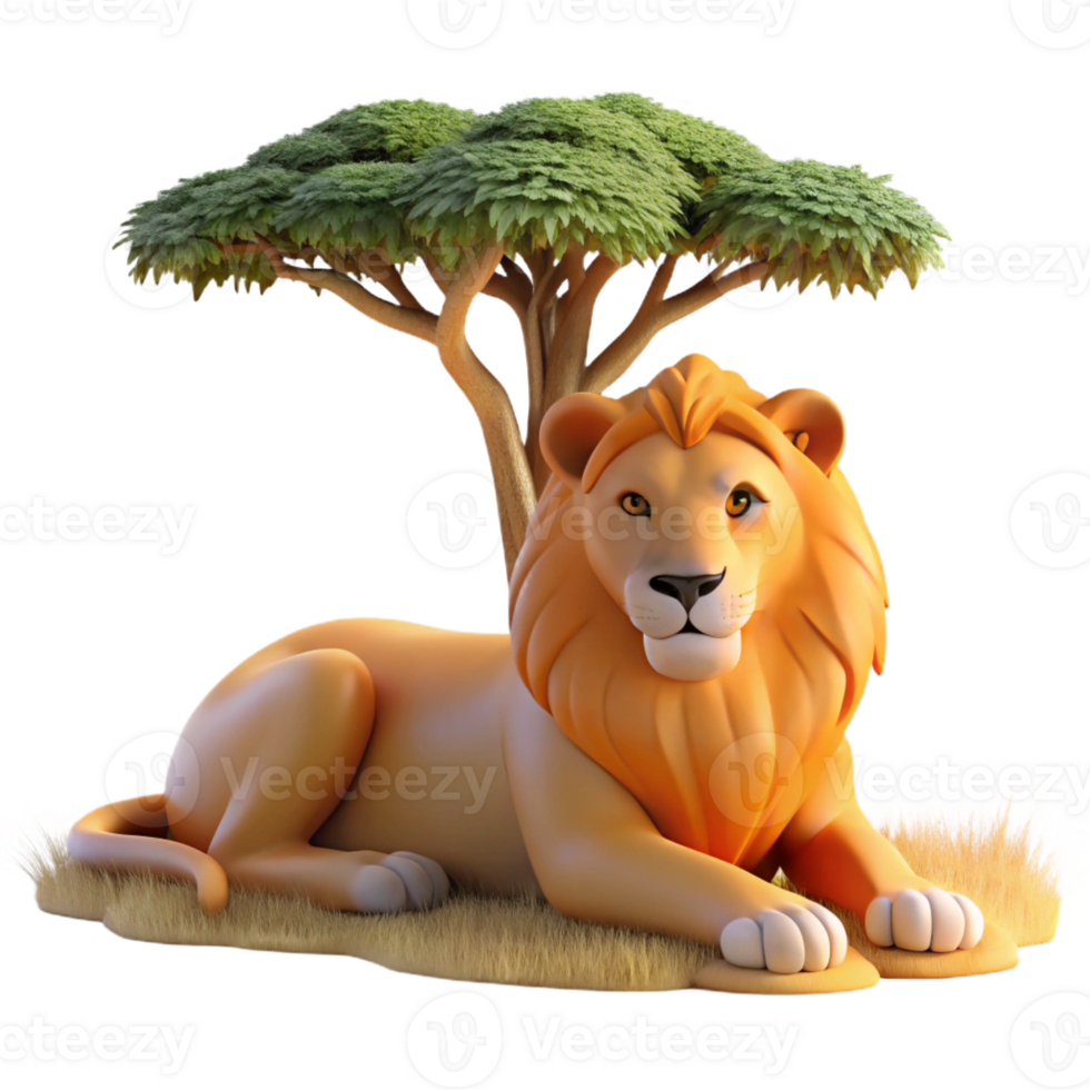 extraordinary contemporary A Regal Lion Pride Resting Beneath the high resolution png