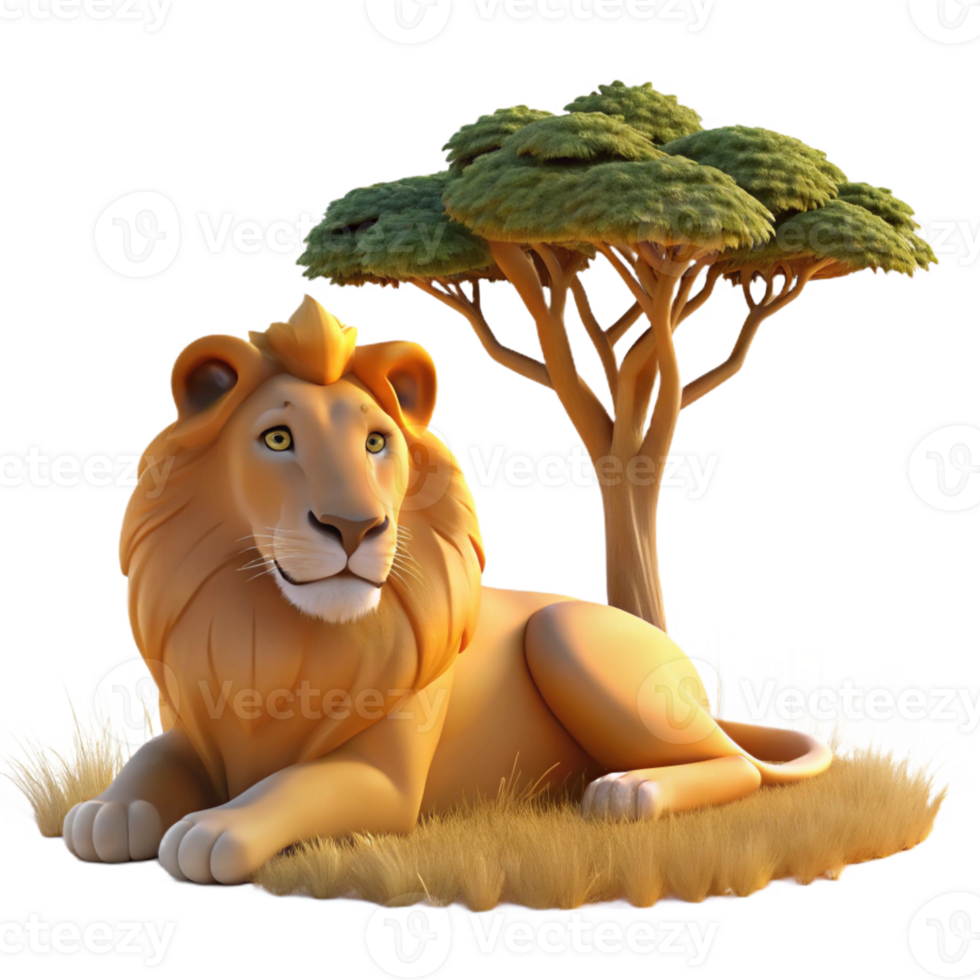 dramatic rustic A Regal Lion Pride Resting Beneath the exclusive png