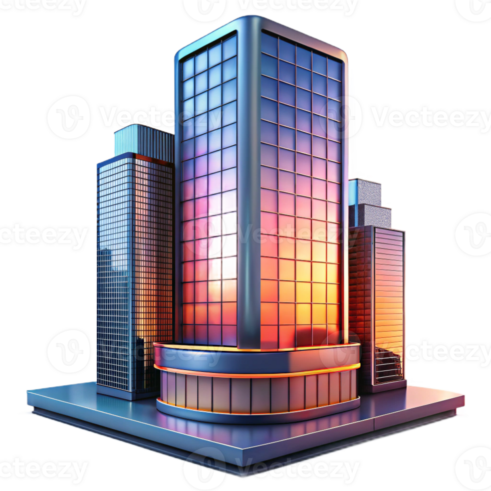 serene minimalist A Modern Skyscraper with a Glass Facade genuine png