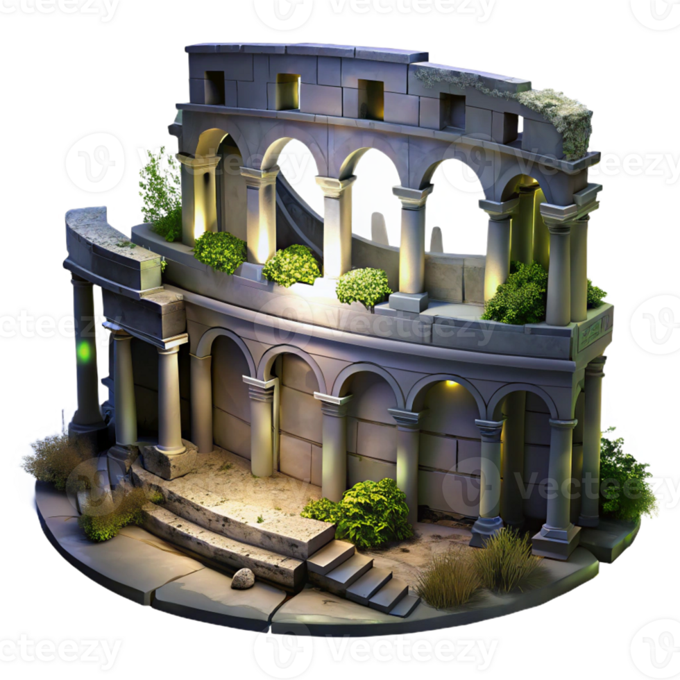 elegant creative A Roman Amphitheater with Crumbling Walls authentic png