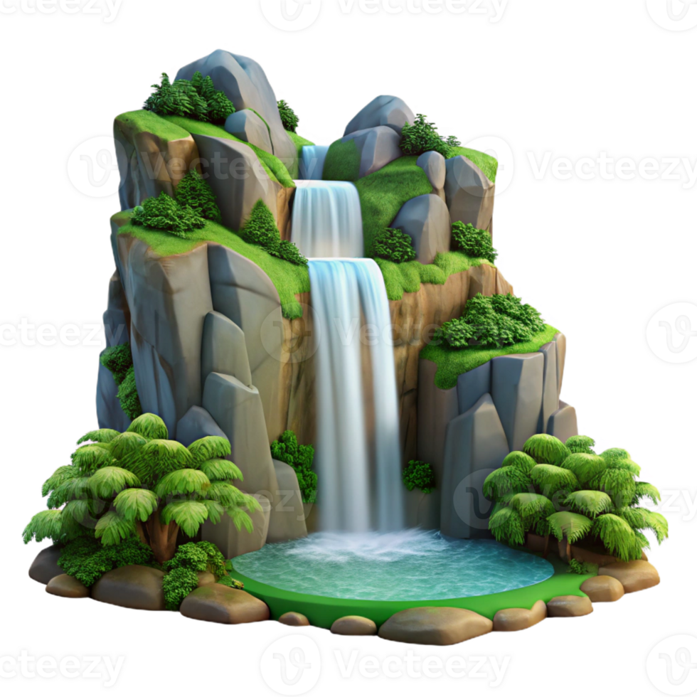 stunning vintage A Majestic Waterfall Cascading Down a high quality png