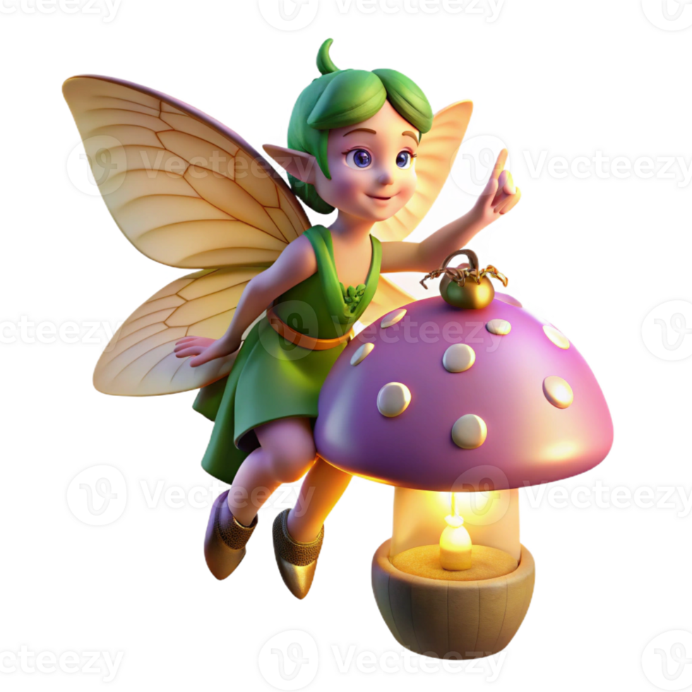 serene classic A Mischievous Pixie with Iridescent high resolution png