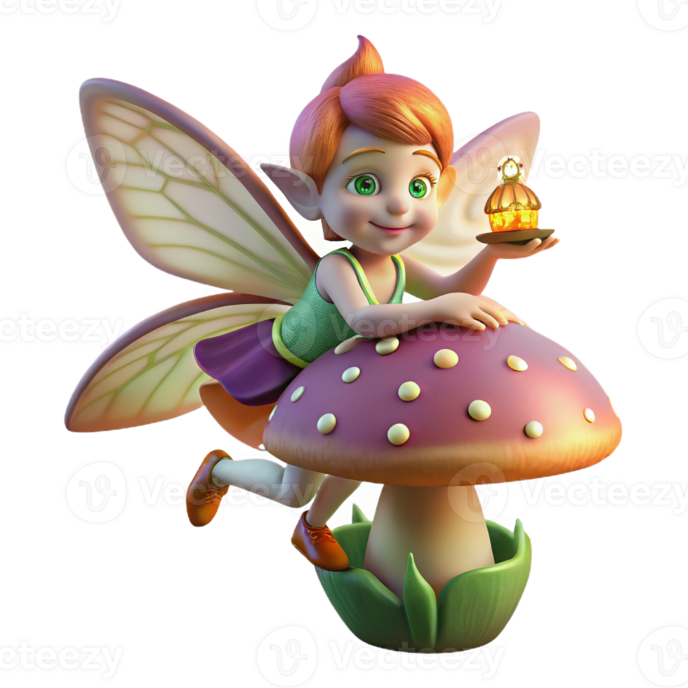 impressive vintage A Mischievous Pixie with Iridescent detailed png