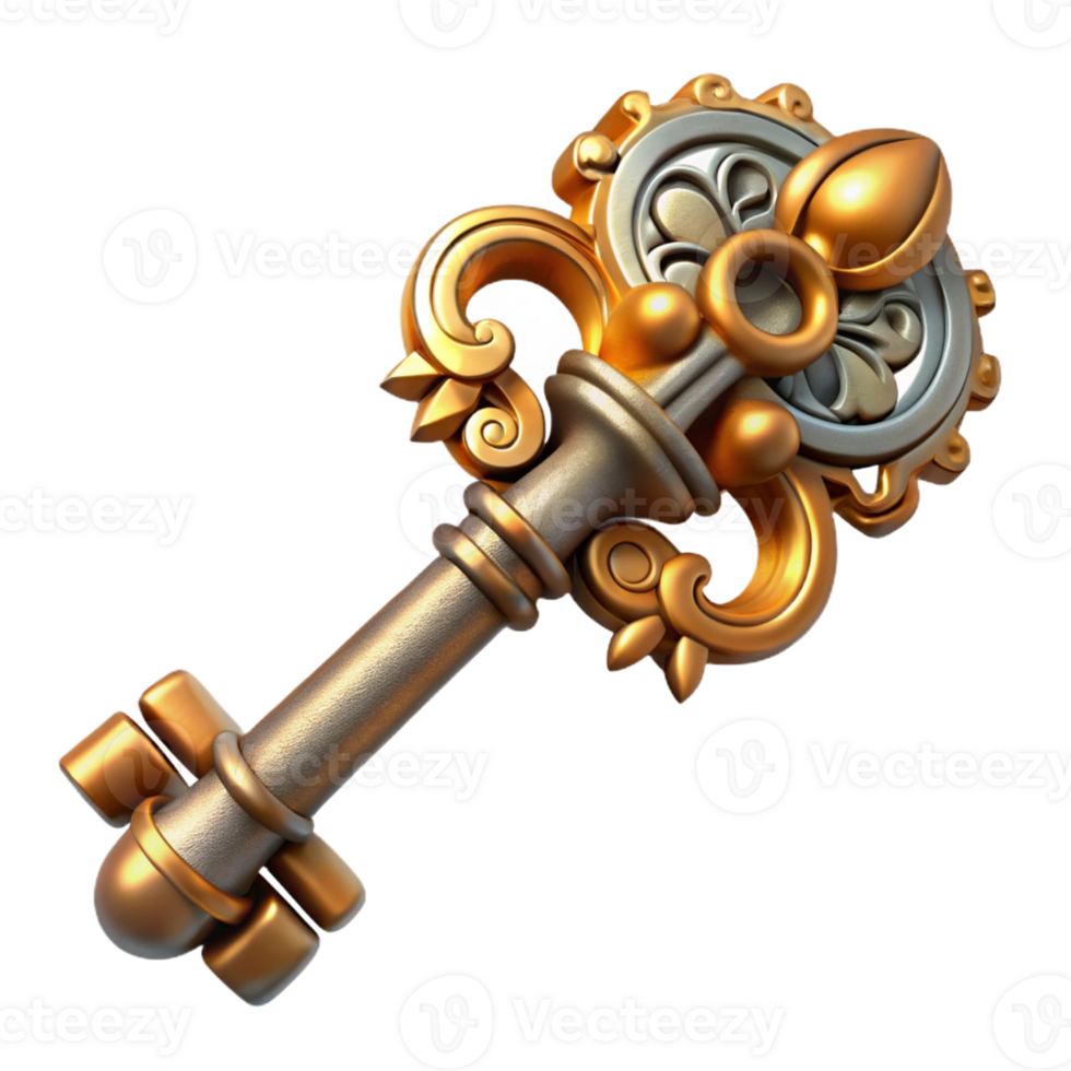 beautiful modern A Steampunk Key Ornate and Complex Made authentic png