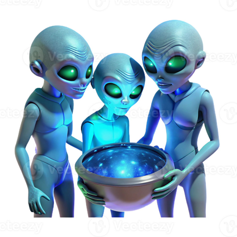 serene rustic A Group of Alien Explorers with 4K png