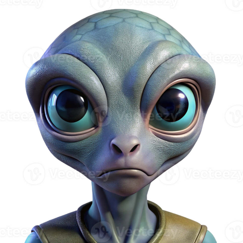 vibrant minimalist A Close Up Portrait of an Alien with high quality png