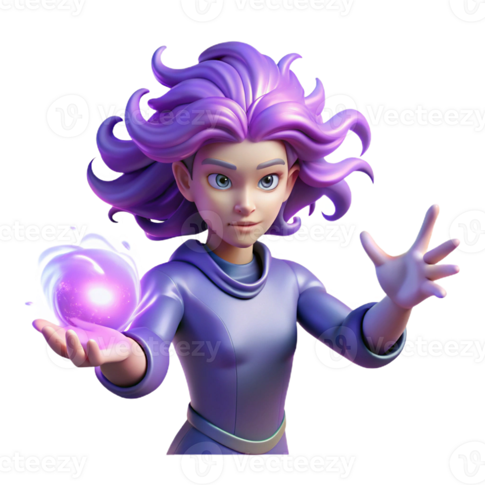 magnificent vintage A Powerful Psychic with Glowing Purple professional png
