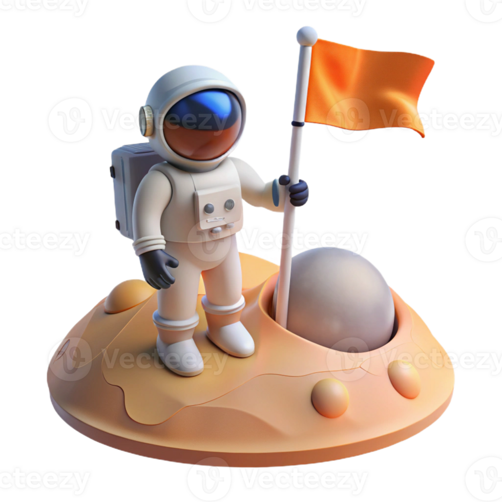 stunning creative A Lone Astronaut Planting a Flag on a original png