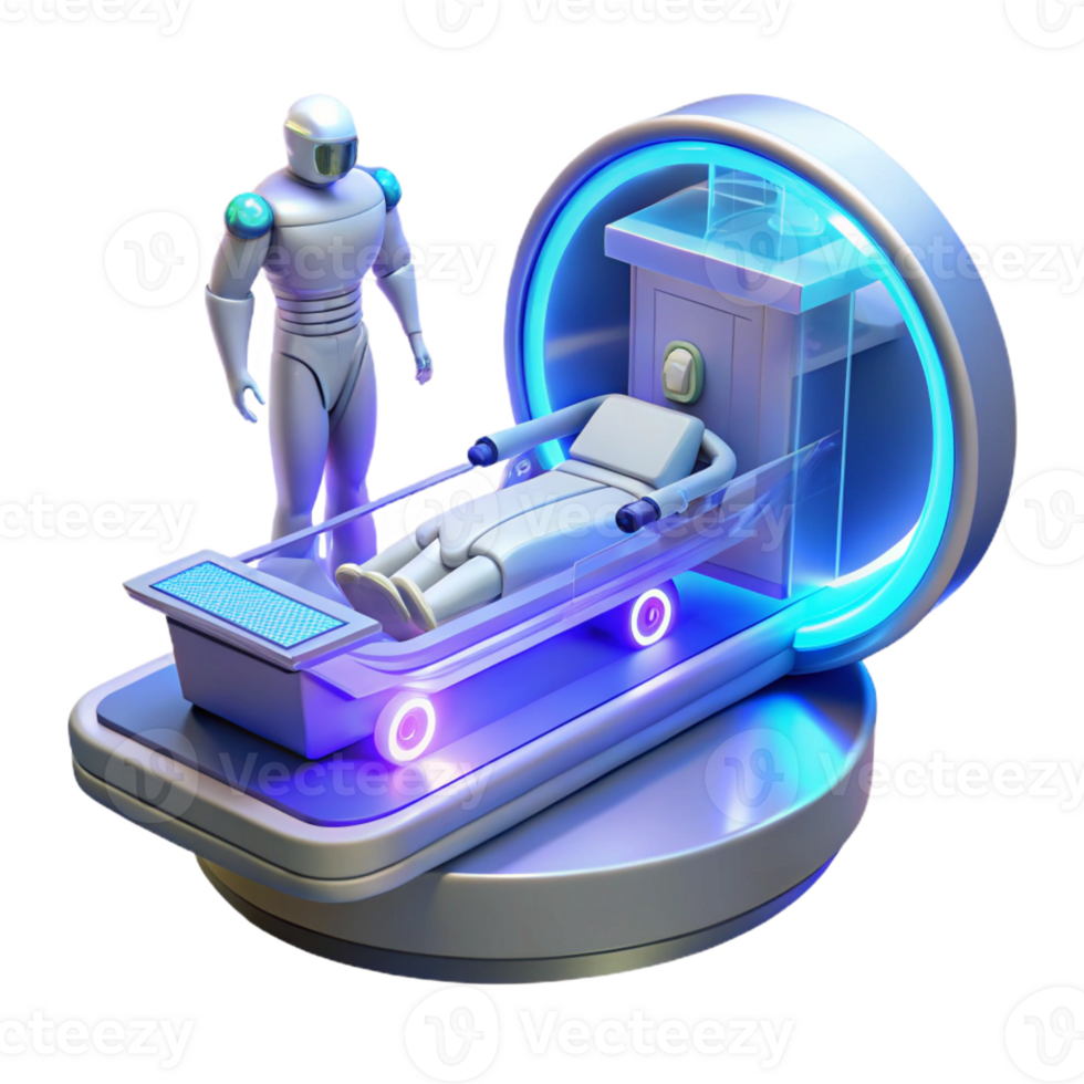 serene vintage A Futuristic Medical Bay with high quality png