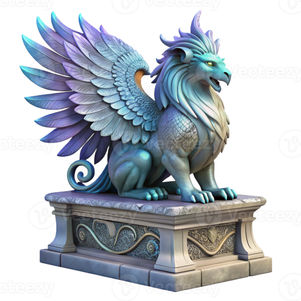 serene classic A Majestic Griffin with Iridescent professional png