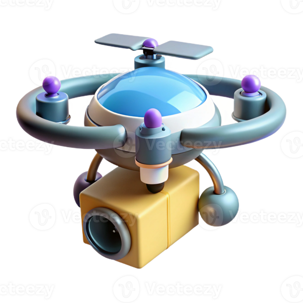 extraordinary vintage A Futuristic Drone Delivering a Package authentic png