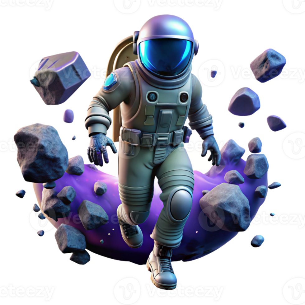 magnificent creative A Lone Astronaut Clad in a Bioluminescent 4K png