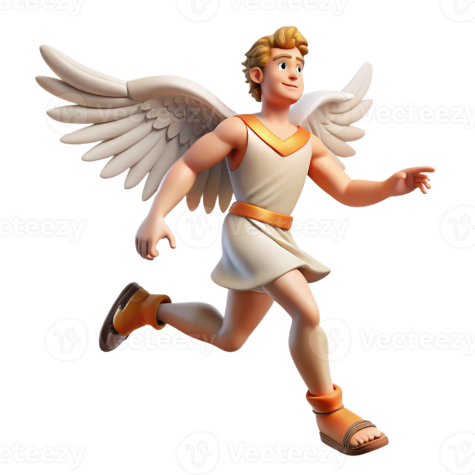 elegant contemporary A Swift Hermes Wearing Winged Sandals authentic png