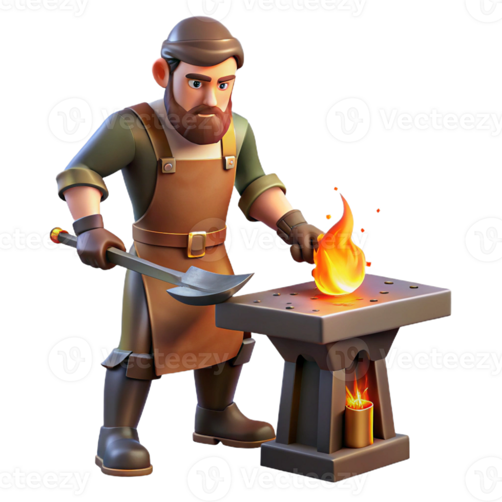 extraordinary modern A Creative Hephaestus Forging a Sword in original png