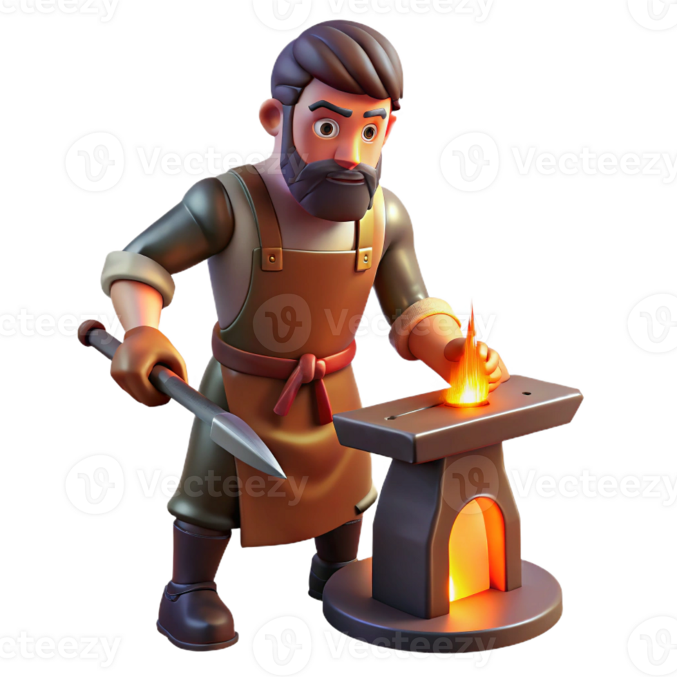 extraordinary abstract A Creative Hephaestus Forging a Sword in high quality png
