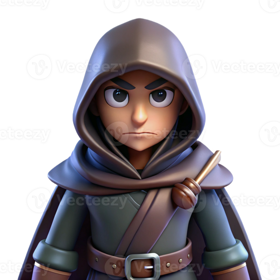 impressive contemporary A Cunning Rogue with a Hooded Cloak and genuine png