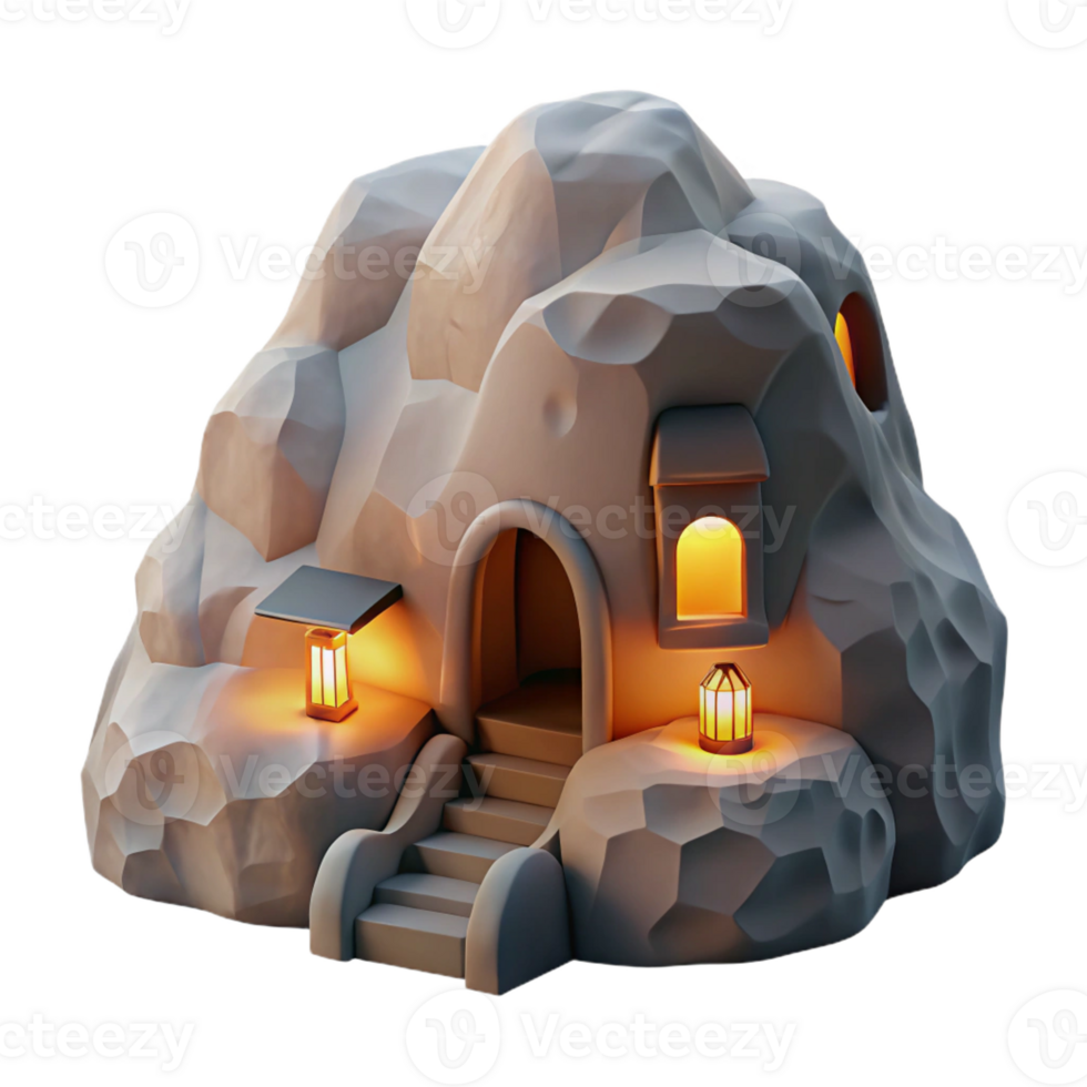 elegant traditional Underground Dwelling Carved Into Rock high quality png