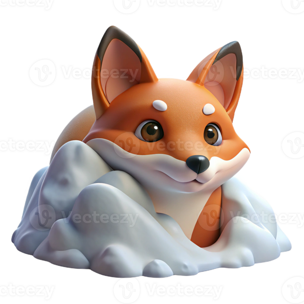 wonderful modern A Curious Fox Peering out from a original png