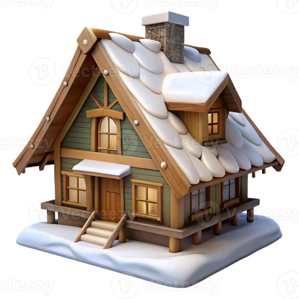 extraordinary vintage Swiss Chalet Wooden Beams Sloped Roof authentic png