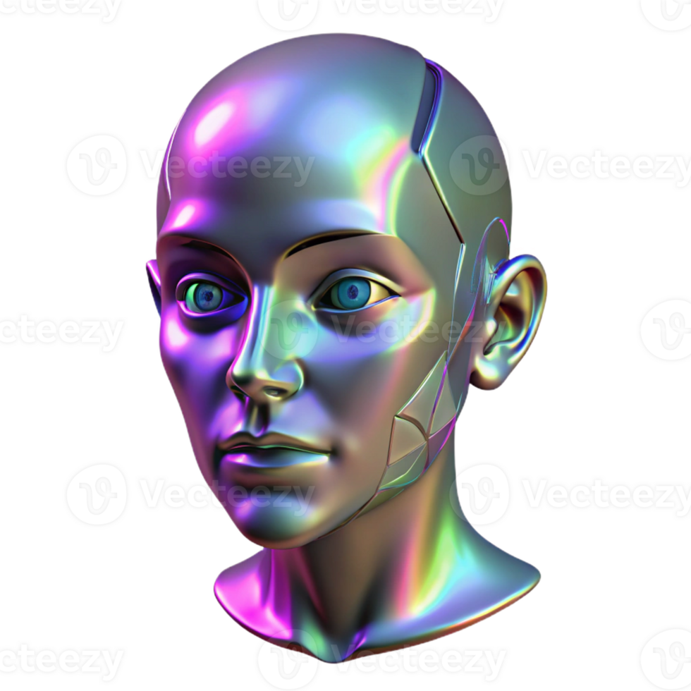 vibrant abstract A Holographic Projection of a Human Face detailed png