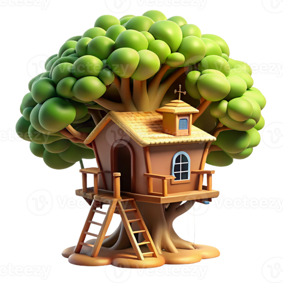 serene classic A Treehouse Built Into a Giant Redwood professional png