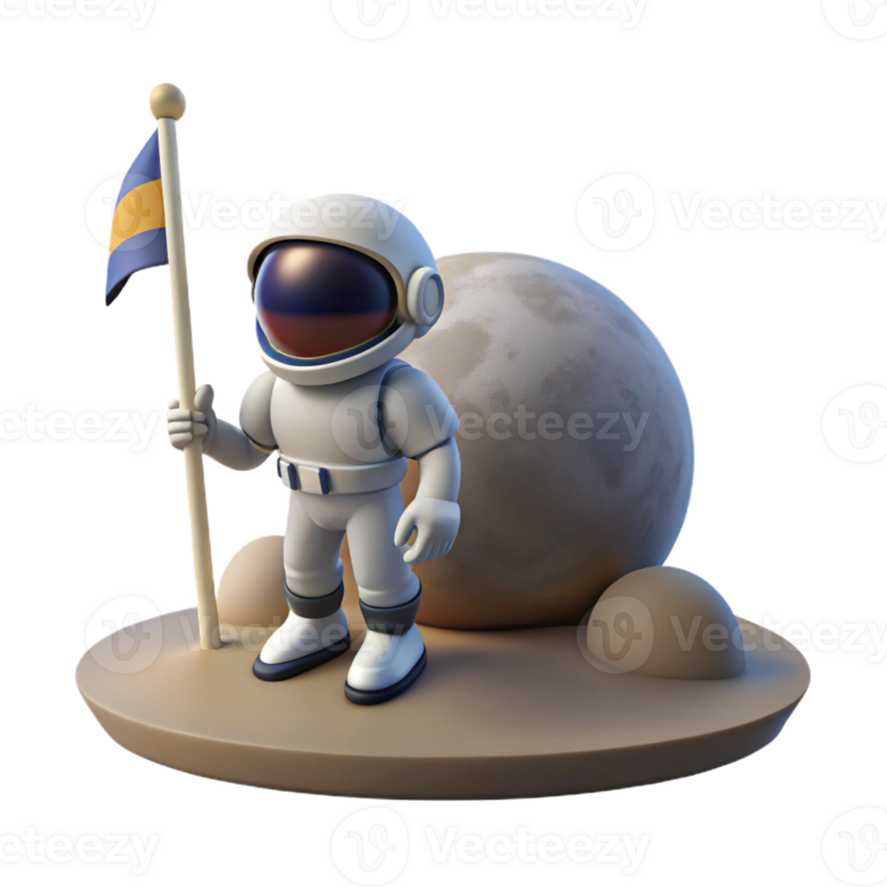 elegant classic A Lone Astronaut Planting a Flag on a professional png