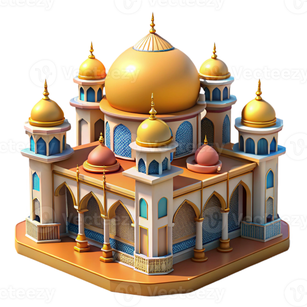 magnificent abstract An Intricate Islamic Palace with Colorful 4K png