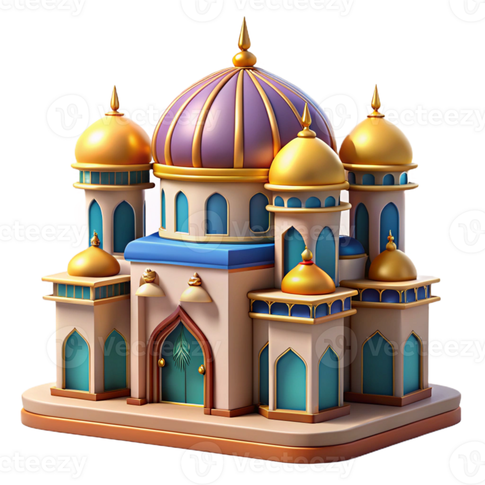 serene creative An Intricate Islamic Palace with Colorful original png