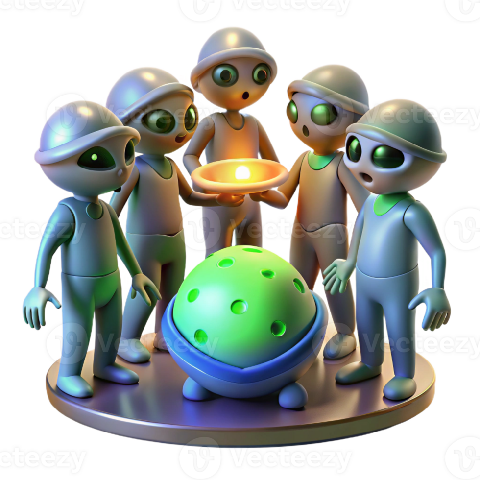 stunning abstract A Group of Aliens with Diverse and Unusual professional png