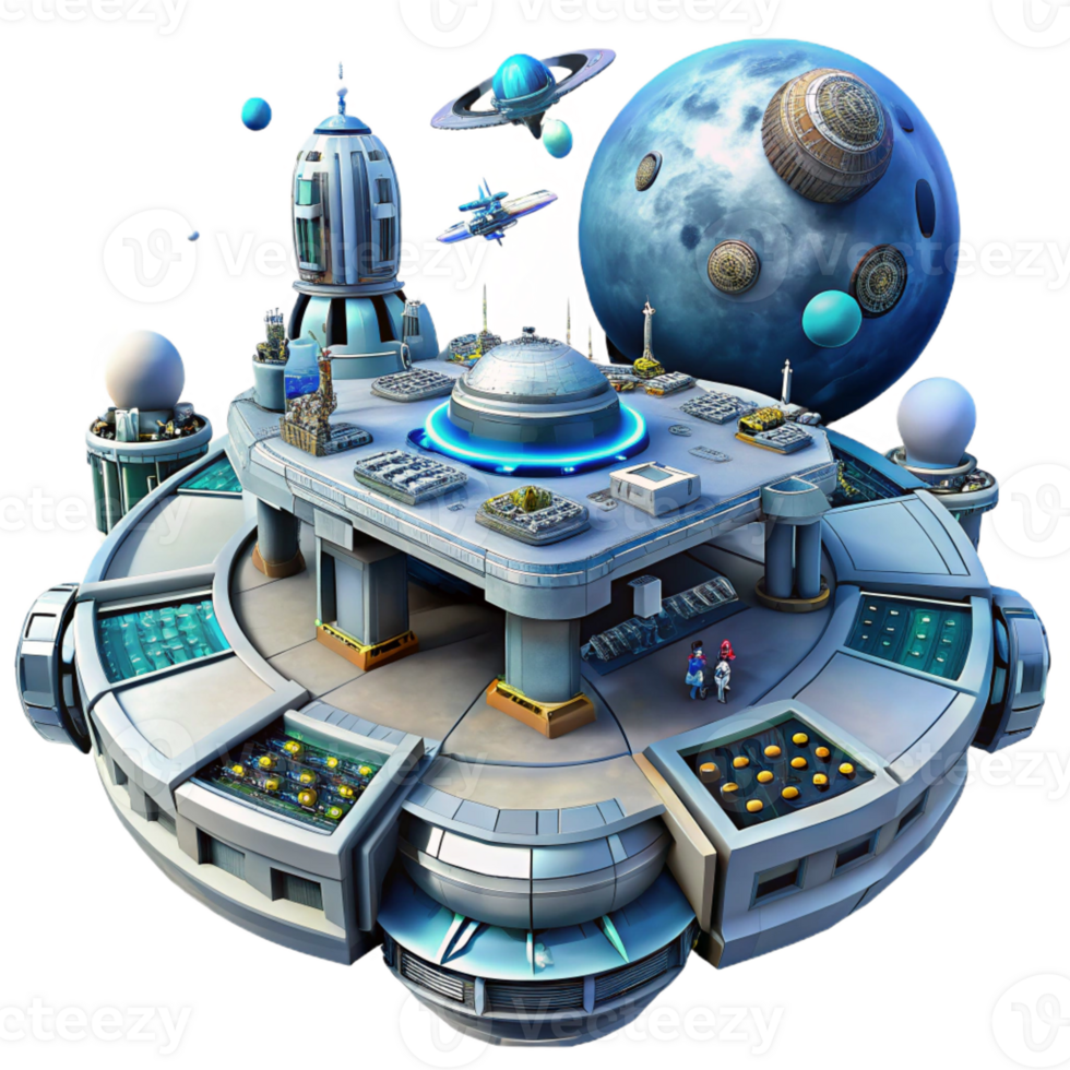 extraordinary rustic A Futuristic Spacecraft Docking with a professional png